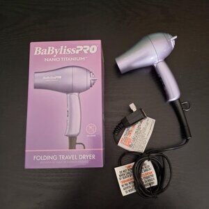 BabylissPro Nano Titanium Folding Travel Dryer - Purple